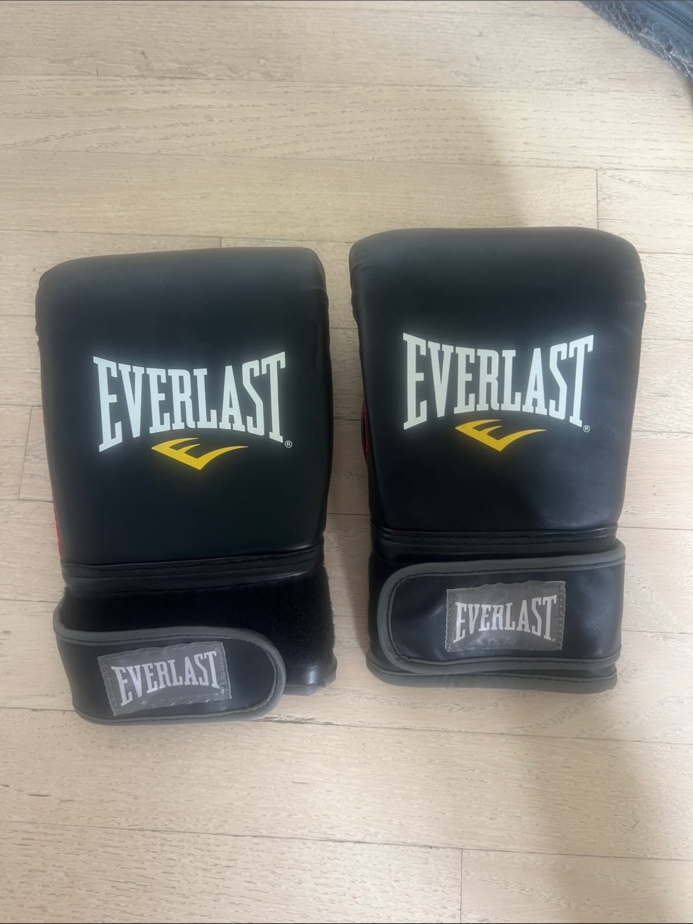 Everlast Black Red and Yellow Training Boxing Gloves